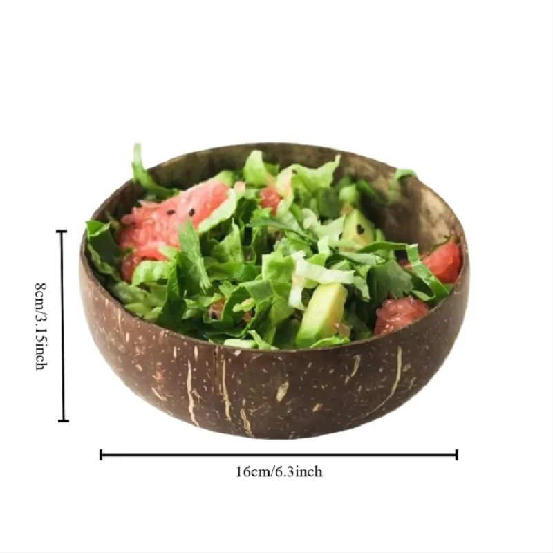 Natural Coconut Shell Bowl Coconut Bowl Light Food Container Fruit Salad Milkshake Dessert Bowl Southeast Asia Tableware Package