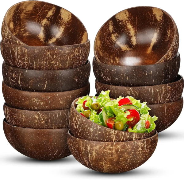 Natural Coconut Bowl | Eco-Friendly, Lightweight, Perfect for Salad, Dessert & More - Image 2