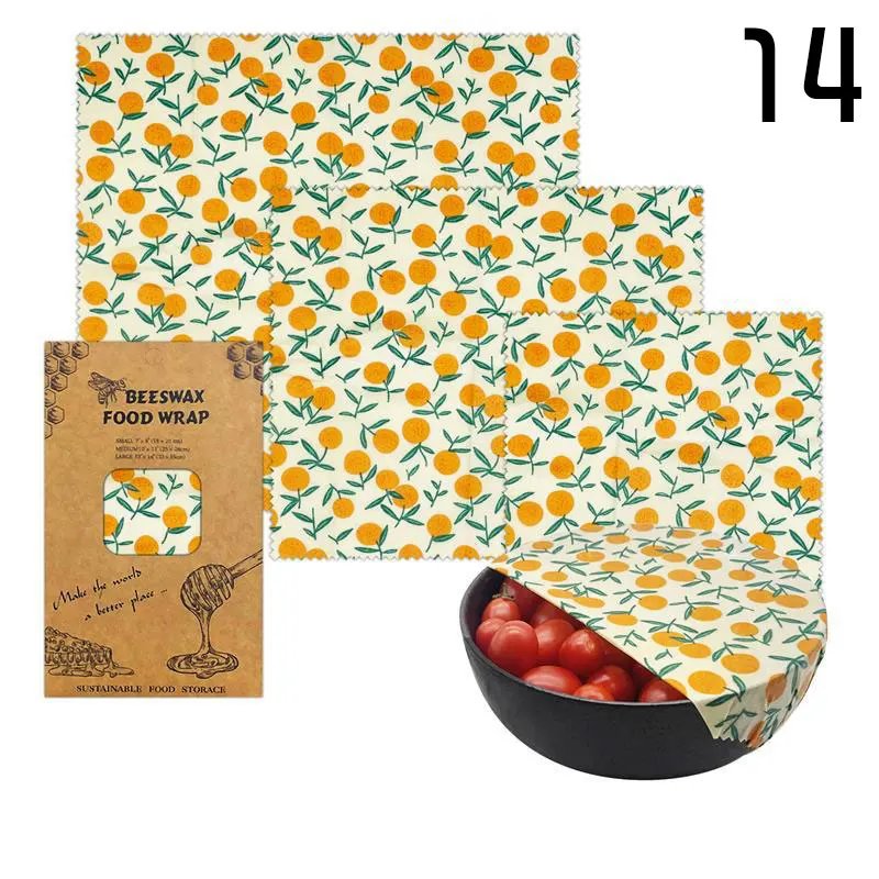 Reusable Food Fresh Keeping Cloth Organic Storage Natural Food Grade Beeswax Food Wrap Eco Friendly Kitchen Food Packaging Paper