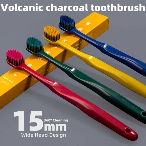 Volcanic Charcoal Toothbrush | Soft, Eco-Friendly, Portable