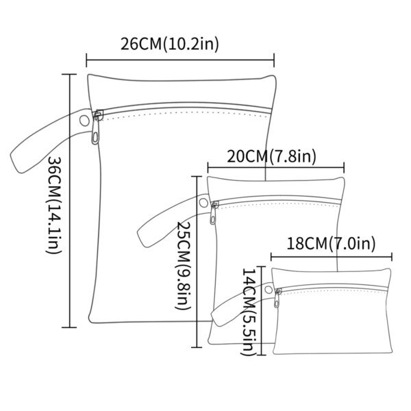 3PCS Recycled Fabric Waterproof Bag Portable - Image 2